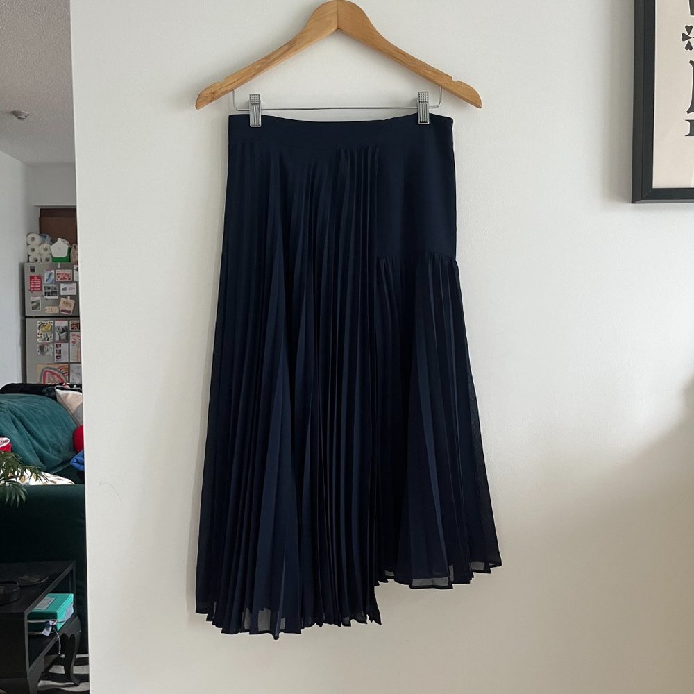 Whistles Daphne Asymmetric Pleated Skirt Navy Size US 6